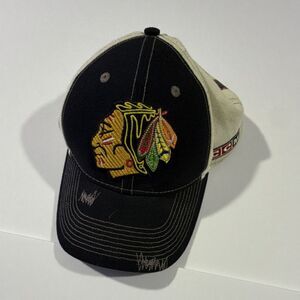 CCM Chicago Blackhawks Cap Black Beige NHL Hockey